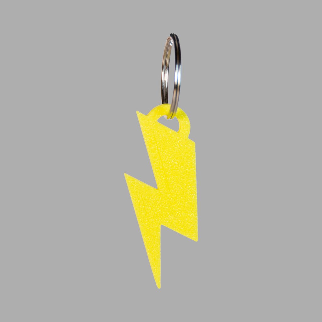 Llavero Minimalista de Rayo Amarillo